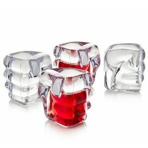 New In Box Mustard Slammers Fist Shaped Shot Glasses - 4 pack